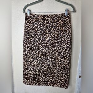 Womens JCrew Leopard Print Pencil Skirt  Size 0 Womens Animal Print